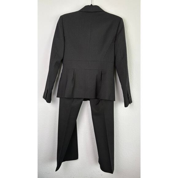 Halogen Black Polka Dot Business Pants Suit Sz 6P/8P Taylor Fit Interview Career - Picture 2 of 16